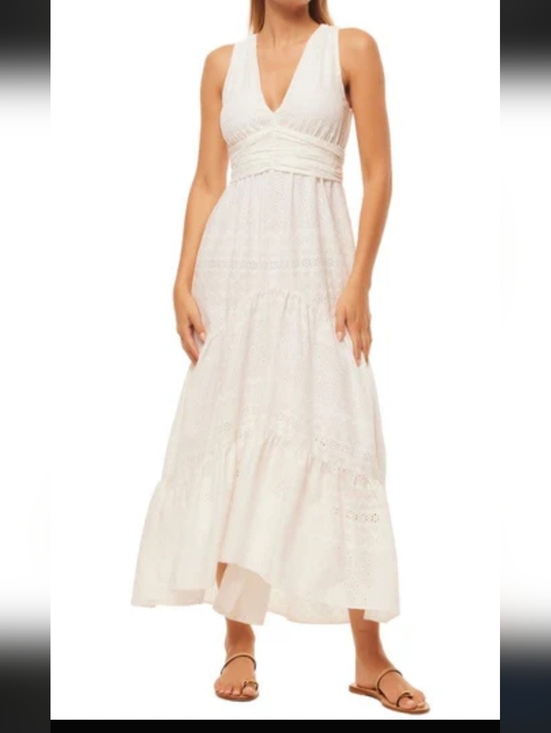 Misa Los Angeles Dresses & Skirts - Misa Los Angeles Ksenia Cotton Eyelet Asymmetrical Maxi Dress Size XL